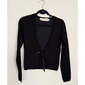 Dorothee Schumacher Vintage Women's Black‎ velvet Contrast Cardigan Size Small